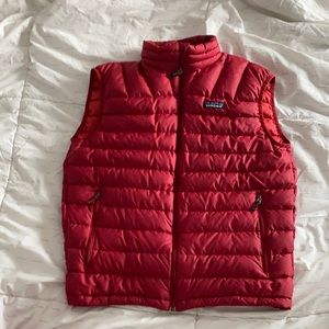 Men’s Red Down Patagonia Vest - Medium/Large